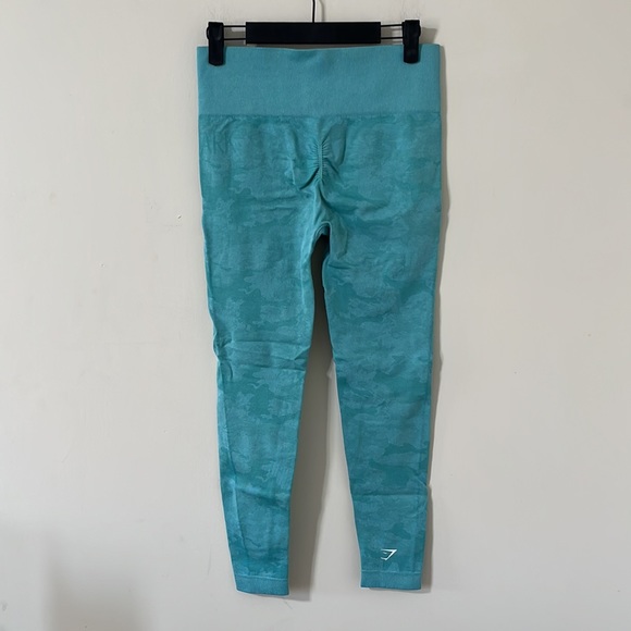 Gymshark Adapt Camo Seamless Full Length Butt Scrunch Aqua Leggings Size Medium - Picture 7 of 10